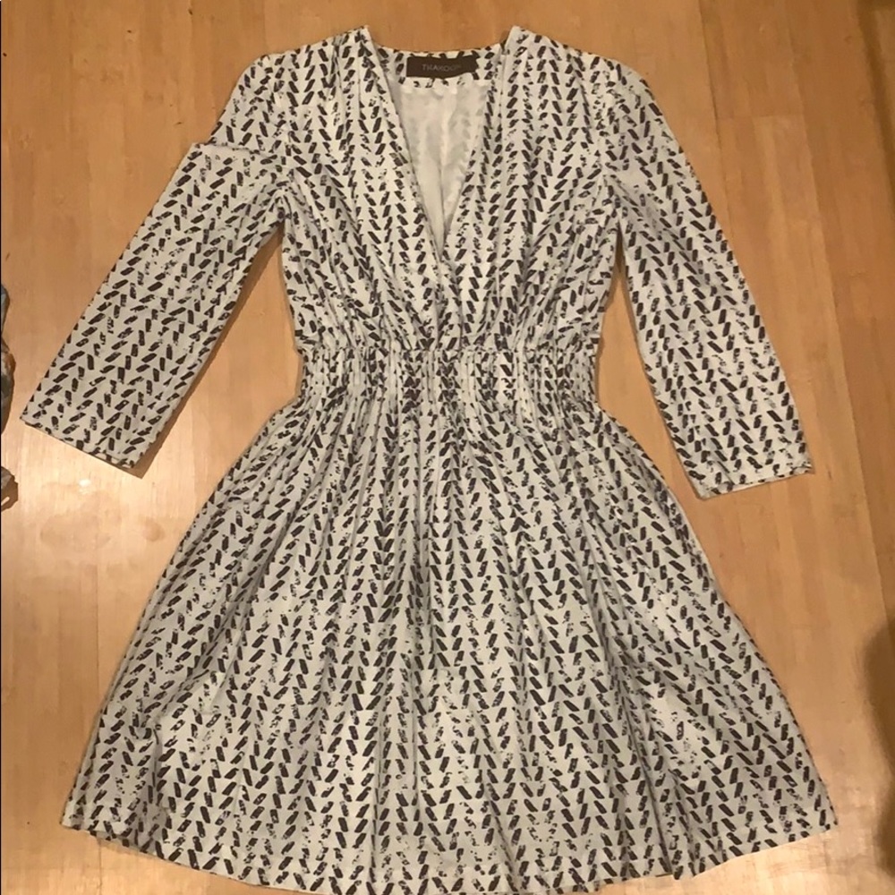 Thakoon chic black and white patterned mini dress